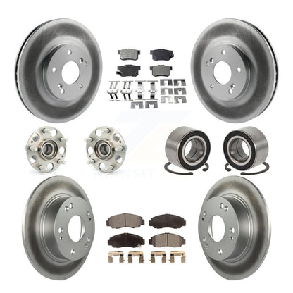 Kit de rotor et de plaquettes de frein à disque revêtus de roulement de moyeu avant et arrière (10 pièces) pour Honda Accor