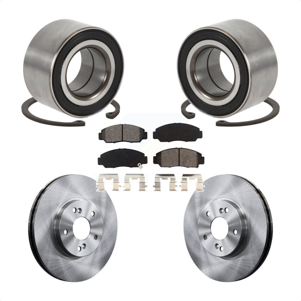 Kit de Rotor de frein à disque et de plaquettes semi-métalliques, roulement de roue avant, pour Honda Accor