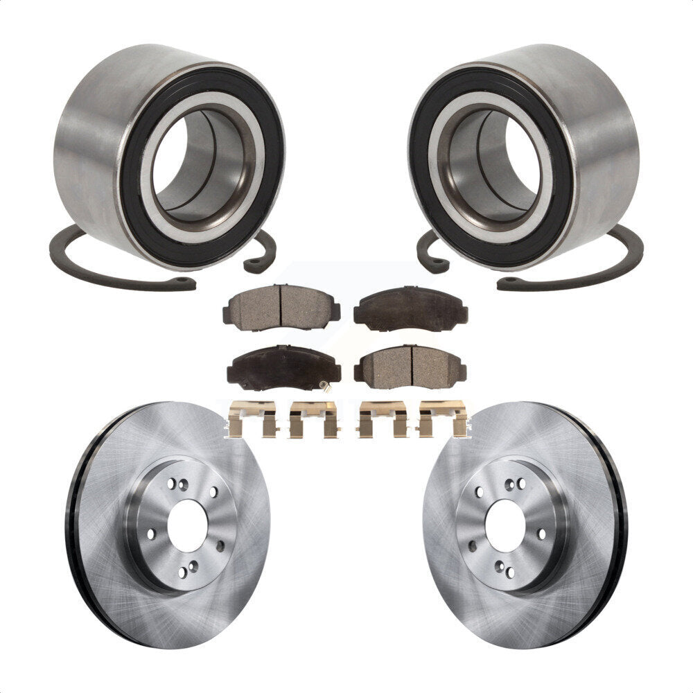 Kit de rotors de frein à disque et de plaquettes en céramique, roulement de roue avant, pour Honda Accord