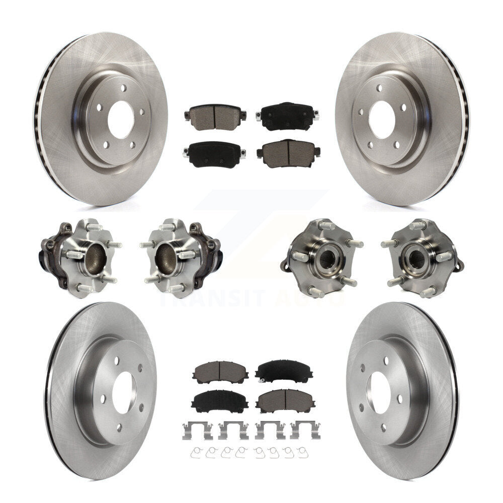 Kit de rotors et plaquettes de frein à disque, roulements de moyeu avant et arrière (10 pièces) pour Nissan Rogue