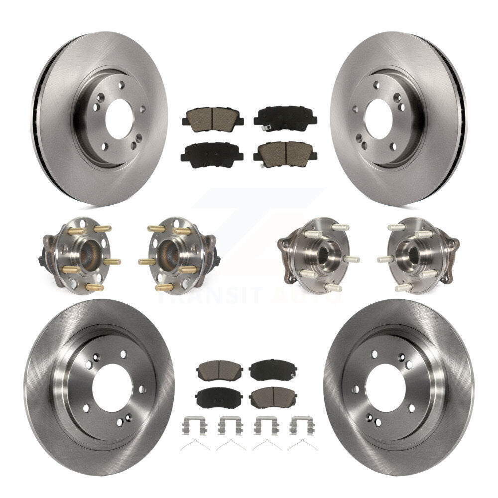 Kit de rotors et plaquettes de frein à disque, roulements de moyeu avant et arrière (10 pièces) pour Hyundai Sonat