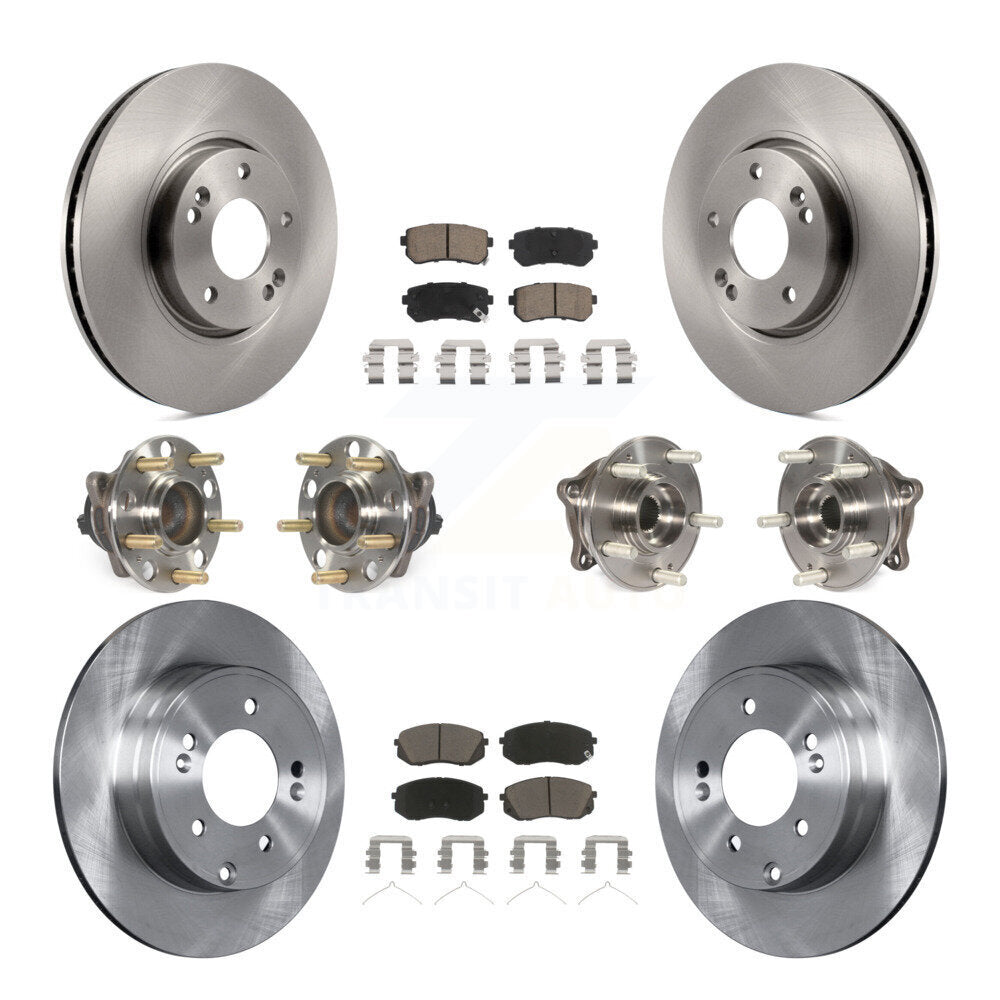 Kit de rotors et plaquettes de frein à disque, roulements de moyeu avant et arrière (10 pièces) pour Hyundai Sonat