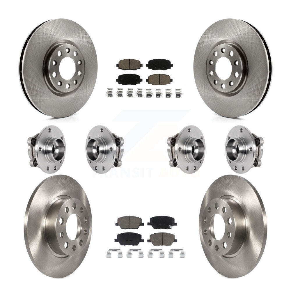 Kit de rotors et plaquettes de frein avec roulement de moyeu avant et arrière (10 pièces) pour Jeep Renegade Fiat 500