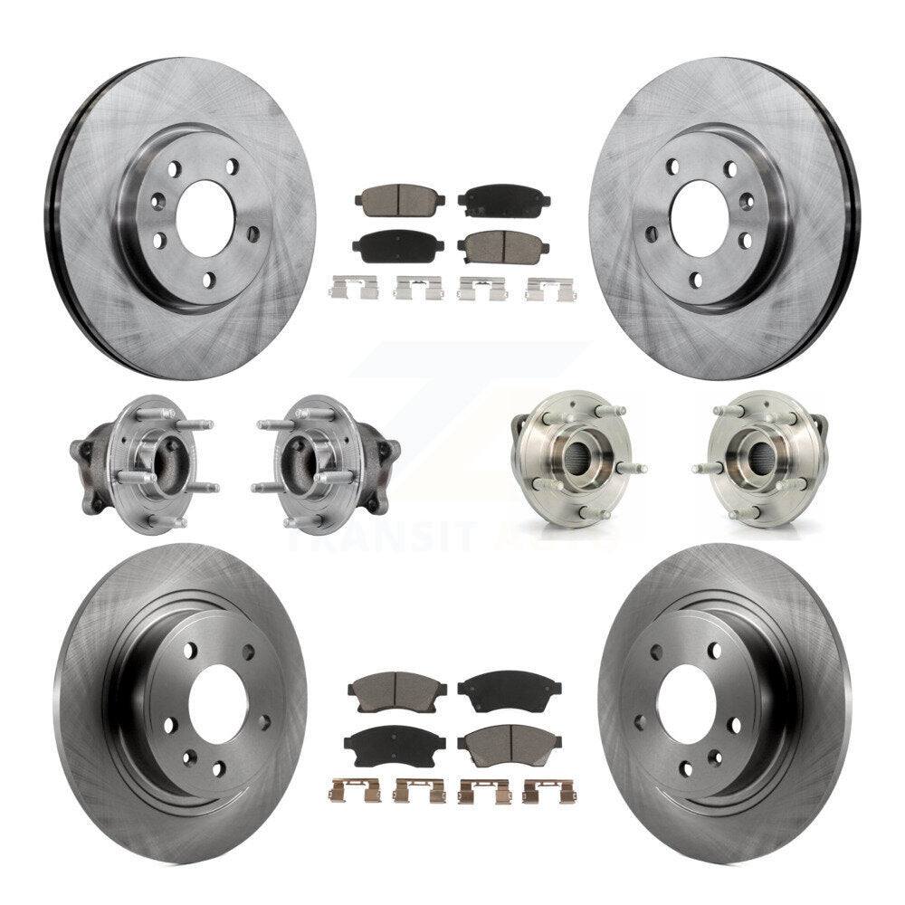 Kit de rotor et de plaquettes de frein, roulement de moyeu avant et arrière (10 pièces) pour Buick Veran 2012 – 2013