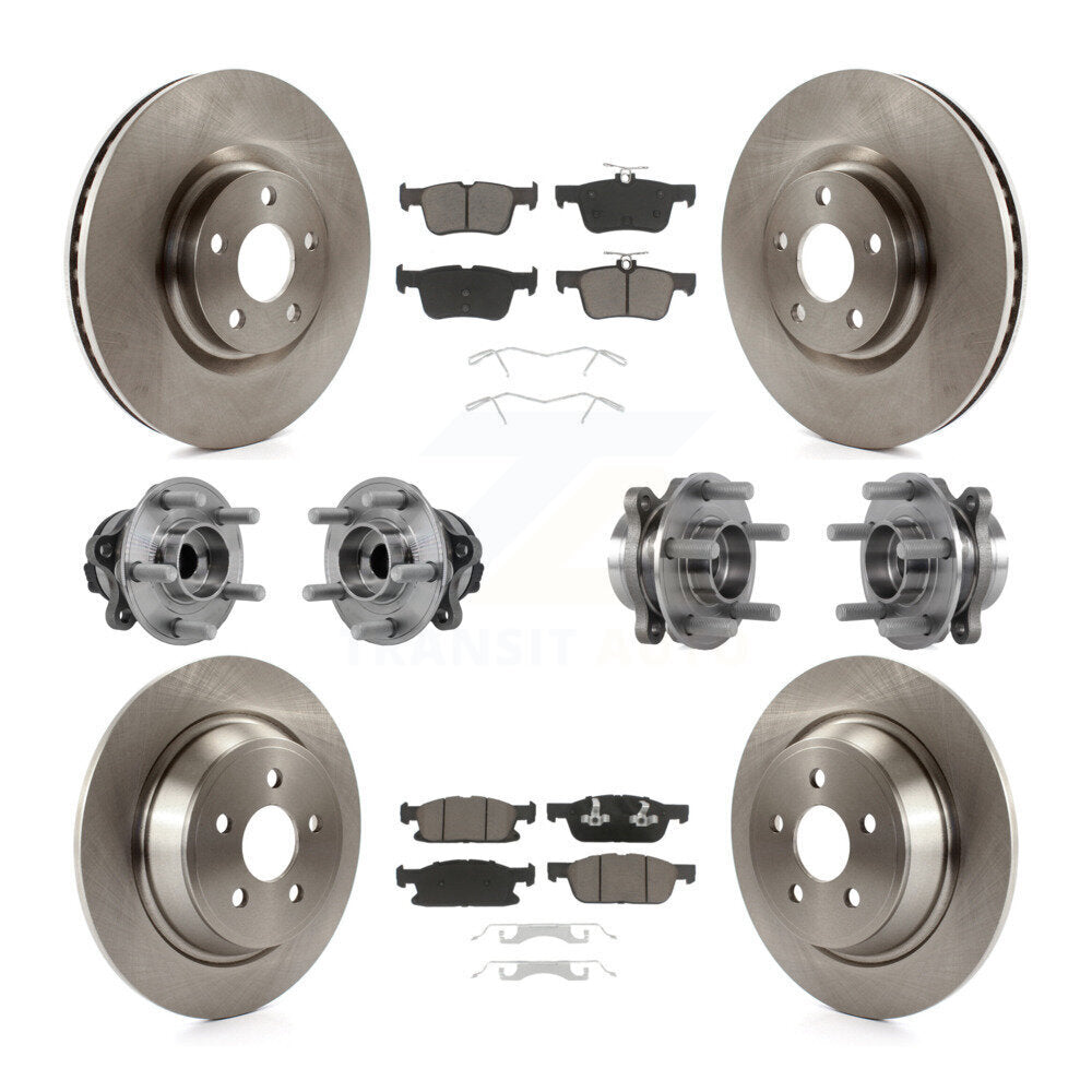 Kit de rotors et plaquettes de frein avec roulement de moyeu avant et arrière (10 pièces) pour Ford Edge FW 2015 – 2018