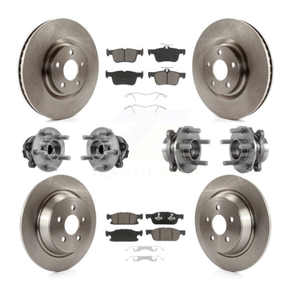 Kit de rotors et plaquettes de frein avec roulement de moyeu avant et arrière (10 pièces) pour Ford Edge FW 2015 – 2018