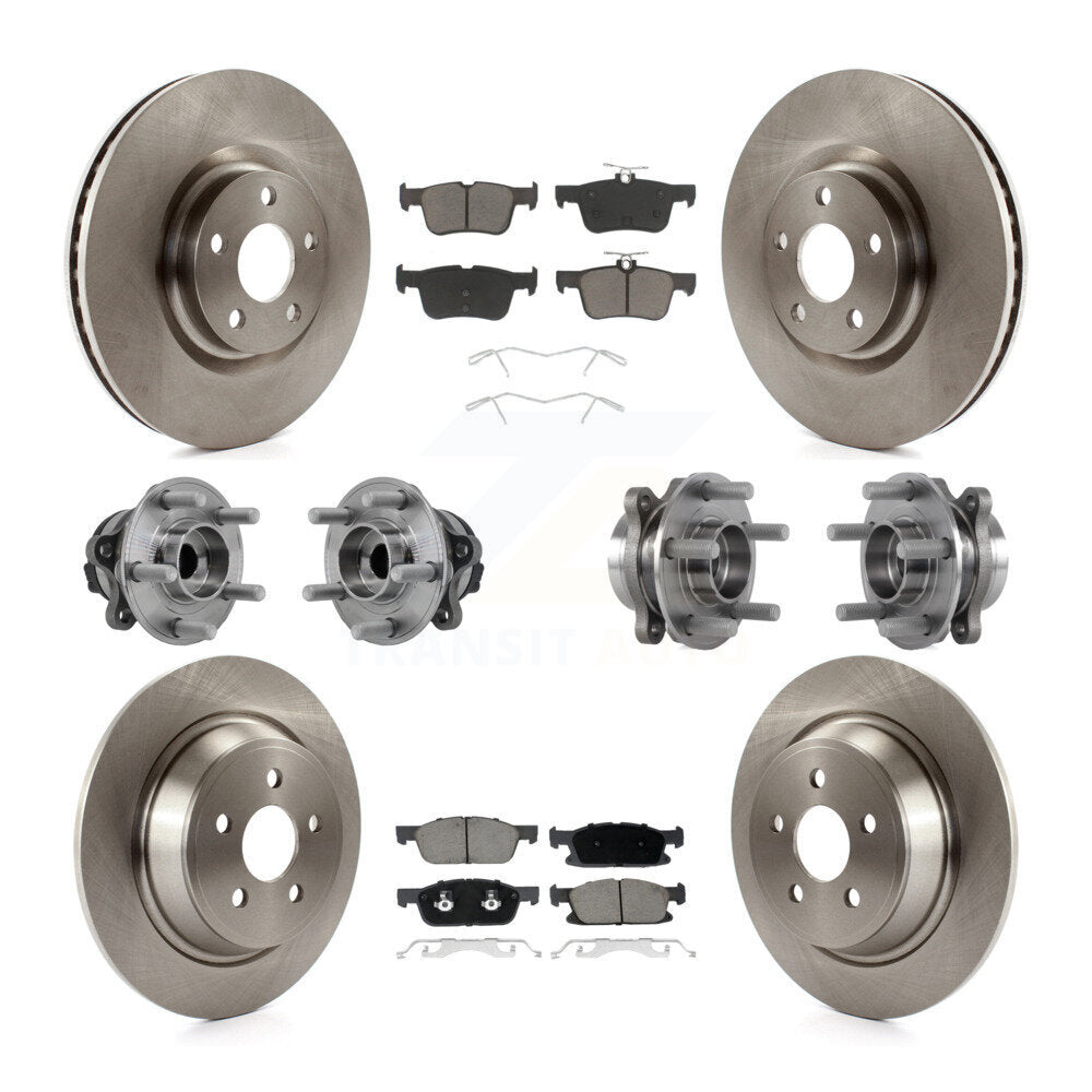 Kit de rotors et plaquettes de frein, roulement de moyeu avant et arrière (10 pièces) pour Lincoln Continental FW