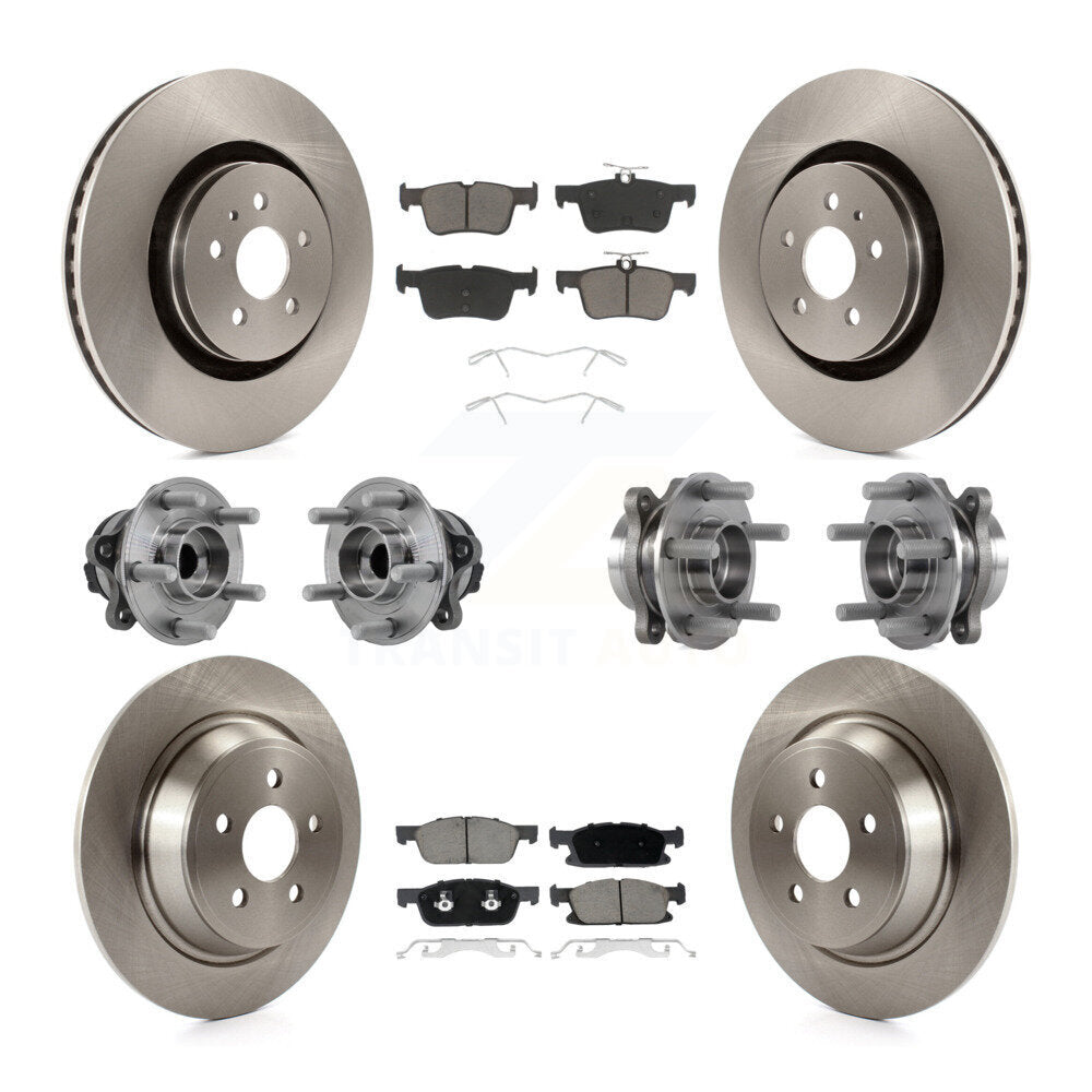 Kit de rotors et plaquettes de frein, roulement de moyeu avant et arrière (10 pièces) pour Lincoln Continental FW