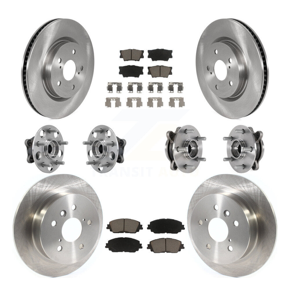 Kit de rotors et plaquettes de frein à disque, roulements de moyeu avant et arrière (10 pièces) pour Toyota Camry