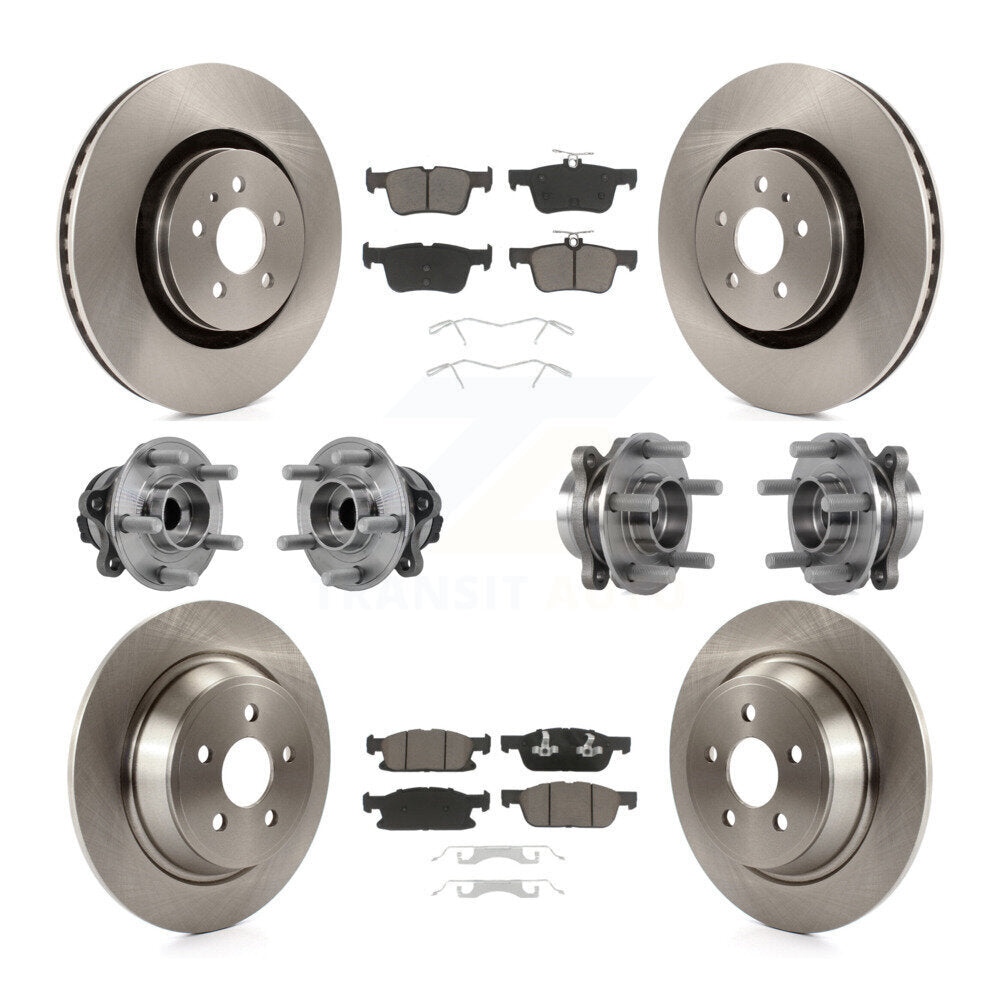 Kit de plaquettes de Rotor de frein, roulement de moyeu avant et arrière (10 pièces) pour Ford Edge Lincoln Nautilu