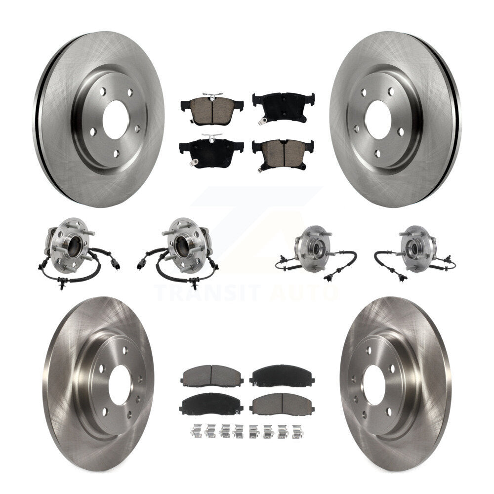 Kit de rotor et de plaquettes de frein à disque, roulement de moyeu avant et arrière (10 pièces) pour Chrysler Pacific