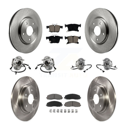 Kit de rotor et de plaquettes de frein à disque, roulement de moyeu avant et arrière (10 pièces) pour Chrysler Pacific