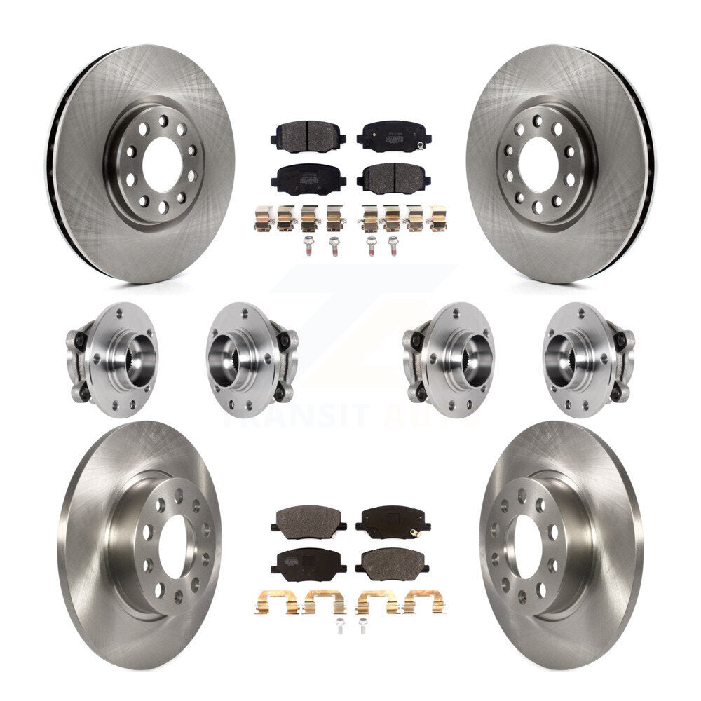 Kit de rotors et plaquettes de frein avec roulement de moyeu avant et arrière (10 pièces) pour Jeep Renegade Fiat 500