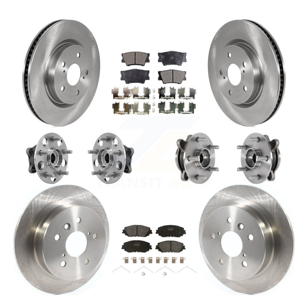 Kit de rotors et plaquettes de frein à disque, roulements de moyeu avant et arrière (10 pièces) pour Toyota Camry