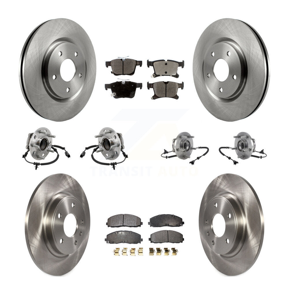 Kit de rotor et de plaquettes de frein à disque, roulement de moyeu avant et arrière (10 pièces) pour Chrysler Pacific