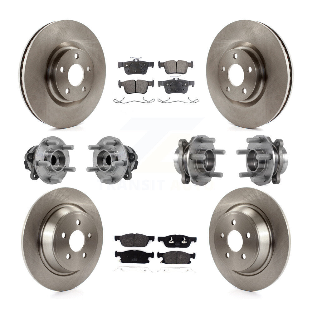 Kit de rotors et plaquettes de frein, roulement de moyeu avant et arrière (10 pièces) pour Lincoln Continental FW