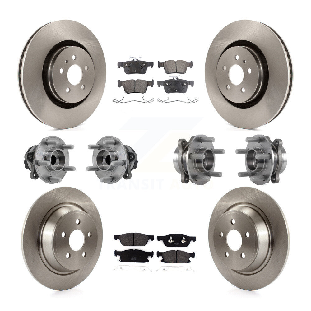 Kit de rotors et plaquettes de frein, roulement de moyeu avant et arrière (10 pièces) pour Lincoln Continental FW