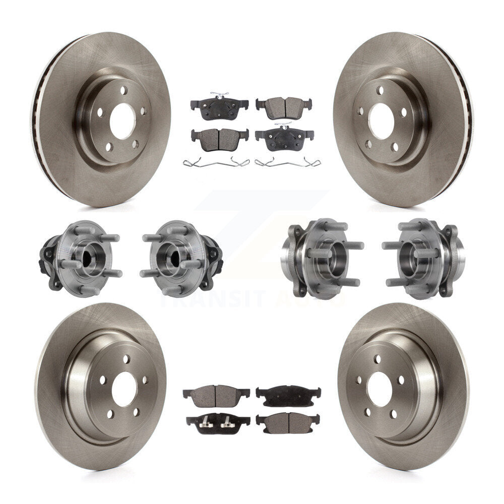 Kit de rotors et plaquettes de frein avec roulement de moyeu avant et arrière (10 pièces) pour Ford Edge FW 2015 – 2018