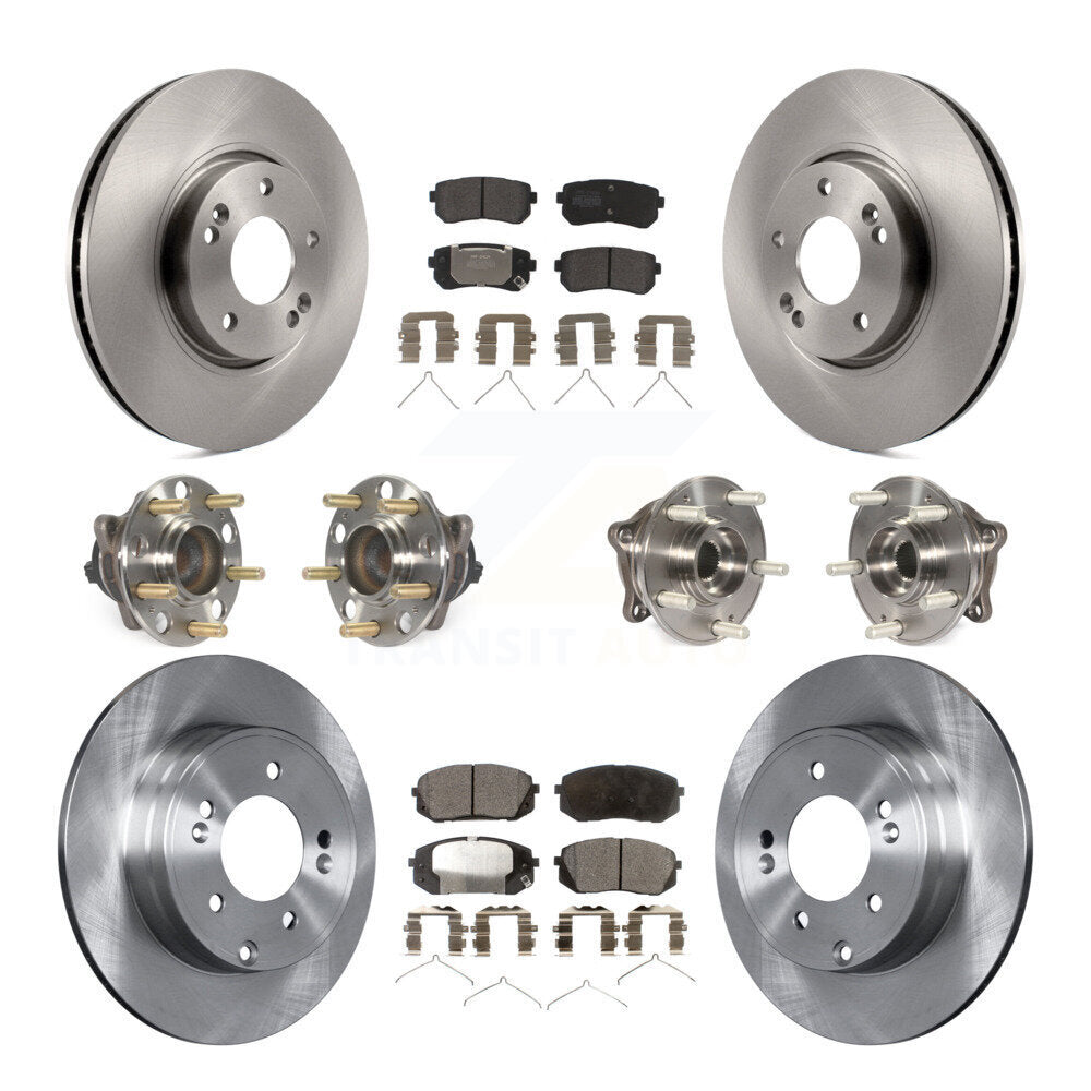 Kit de rotors et plaquettes de frein à disque, roulements de moyeu avant et arrière (10 pièces) pour Hyundai Sonat