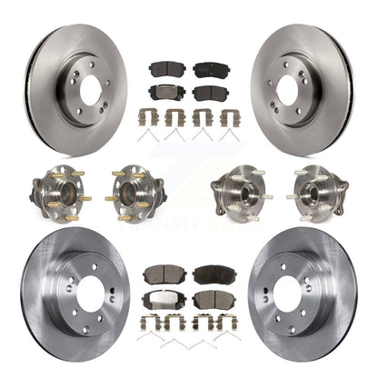 Kit de rotors et plaquettes de frein à disque, roulements de moyeu avant et arrière (10 pièces) pour Hyundai Sonat