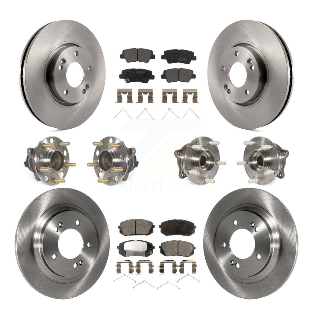 Kit de rotors et plaquettes de frein à disque, roulements de moyeu avant et arrière (10 pièces) pour Hyundai Sonat