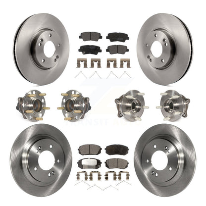 Kit de rotors et plaquettes de frein à disque, roulements de moyeu avant et arrière (10 pièces) pour Hyundai Sonat