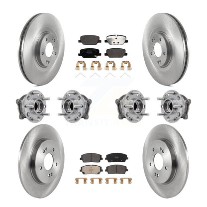 Kit de Rotor et de plaquettes de frein, roulement de moyeu avant et arrière (10 pièces) pour Hyundai Palisade Kia AW