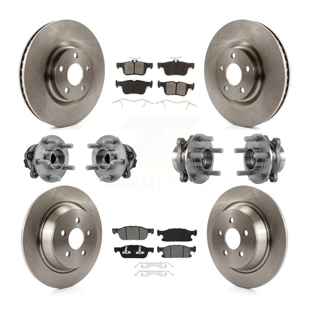 Kit de rotors et plaquettes de frein avec roulement de moyeu avant et arrière (10 pièces) pour Ford Edge FW 2015 – 2018