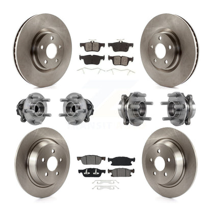 Kit de rotors et plaquettes de frein avec roulement de moyeu avant et arrière (10 pièces) pour Ford Edge FW 2015 – 2018