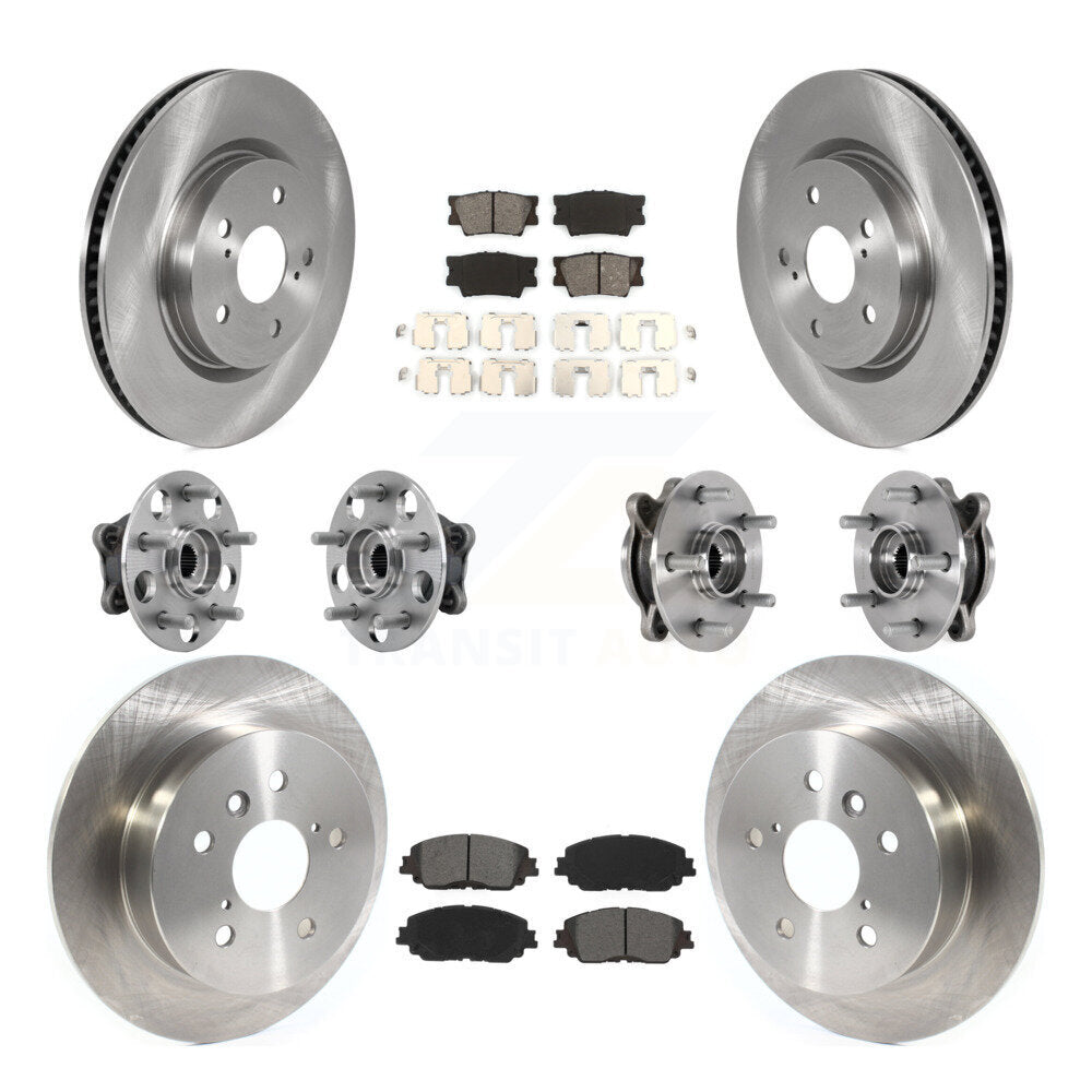 Kit de rotors et plaquettes de frein à disque, roulements de moyeu avant et arrière (10 pièces) pour Toyota Camry