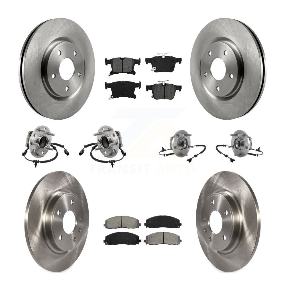 Kit de rotor et de plaquettes de frein à disque, roulement de moyeu avant et arrière (10 pièces) pour Chrysler Pacific
