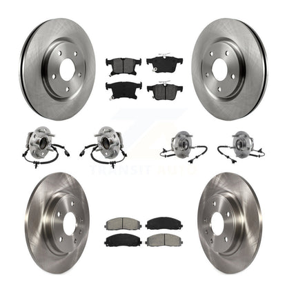 Kit de rotor et de plaquettes de frein à disque, roulement de moyeu avant et arrière (10 pièces) pour Chrysler Pacific