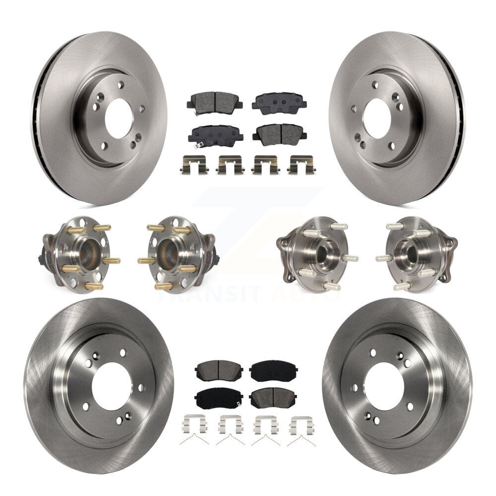 Kit de rotors et plaquettes de frein à disque, roulements de moyeu avant et arrière (10 pièces) pour Hyundai Sonat