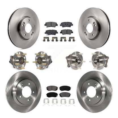 Kit de rotors et plaquettes de frein à disque, roulements de moyeu avant et arrière (10 pièces) pour Hyundai Sonat