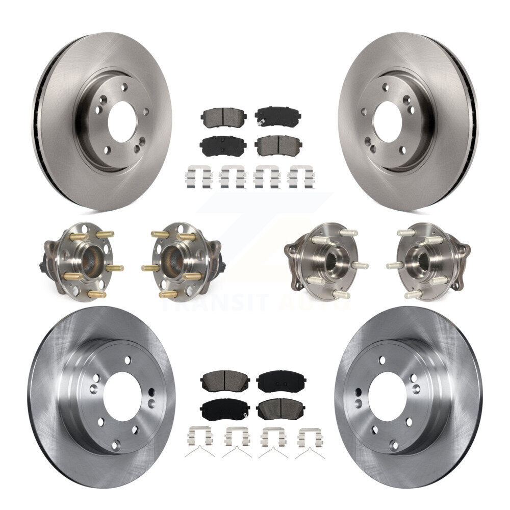 Kit de rotors et plaquettes de frein à disque, roulements de moyeu avant et arrière (10 pièces) pour Hyundai Sonat