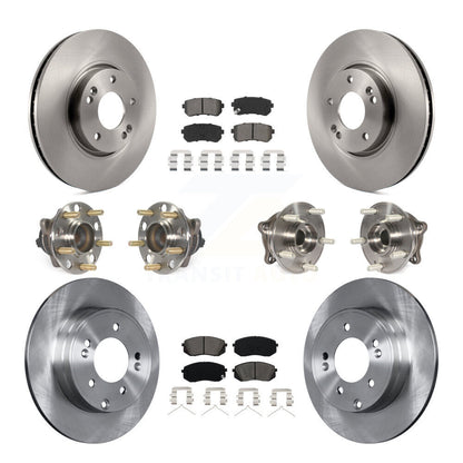 Kit de rotors et plaquettes de frein à disque, roulements de moyeu avant et arrière (10 pièces) pour Hyundai Sonat