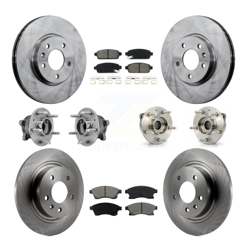 Kit de rotor et de plaquettes de frein, roulement de moyeu avant et arrière (10 pièces) pour Buick Veran 2012 – 2013