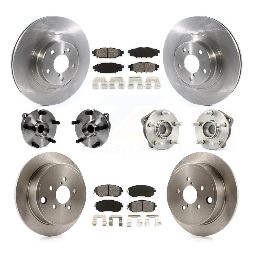 Kit de rotors et plaquettes de frein à disque, roulements de moyeu avant et arrière (10 pièces) pour Subaru Imprez