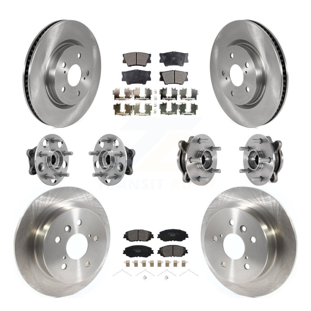 Kit de rotors et plaquettes de frein à disque, roulements de moyeu avant et arrière (10 pièces) pour Toyota Camry
