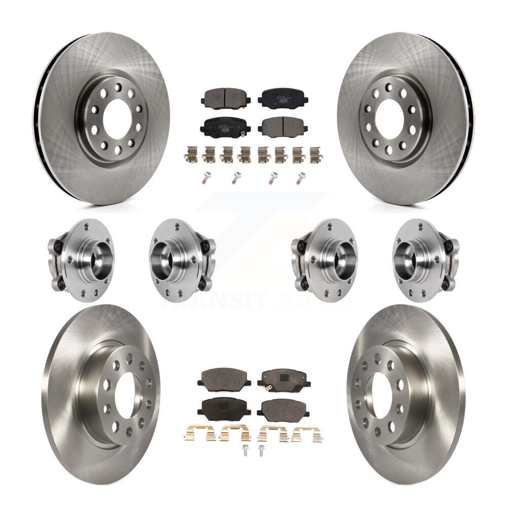 Kit de rotors et plaquettes de frein avec roulement de moyeu avant et arrière (10 pièces) pour Jeep Renegade Fiat 500