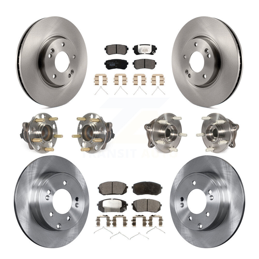 Kit de rotors et plaquettes de frein à disque, roulements de moyeu avant et arrière (10 pièces) pour Hyundai Sonat