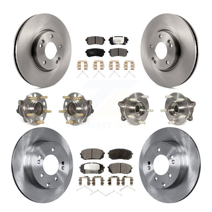 Kit de rotors et plaquettes de frein à disque, roulements de moyeu avant et arrière (10 pièces) pour Hyundai Sonat