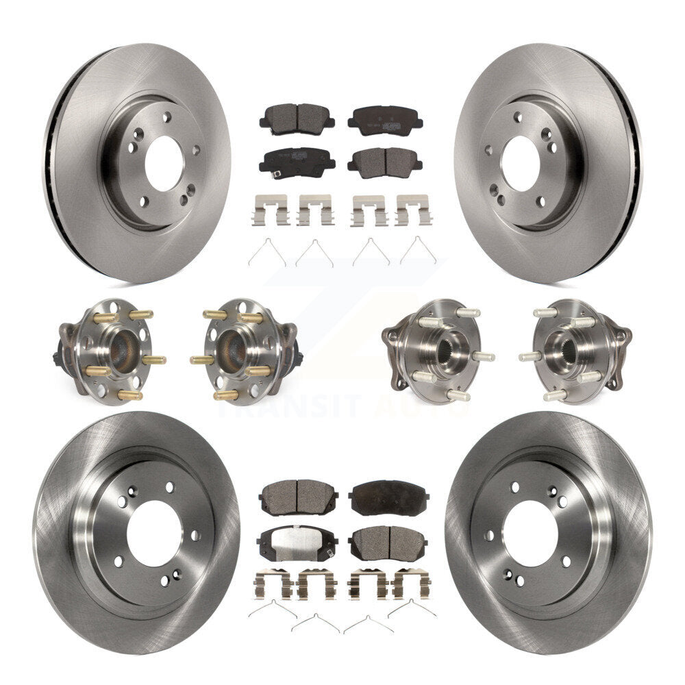 Kit de rotors et plaquettes de frein à disque, roulements de moyeu avant et arrière (10 pièces) pour Hyundai Sonat