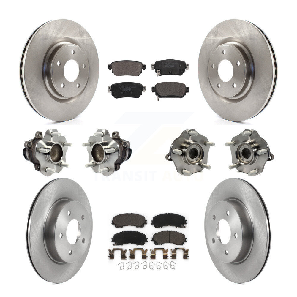 Kit de rotors et plaquettes de frein à disque, roulements de moyeu avant et arrière (10 pièces) pour Nissan Rogue