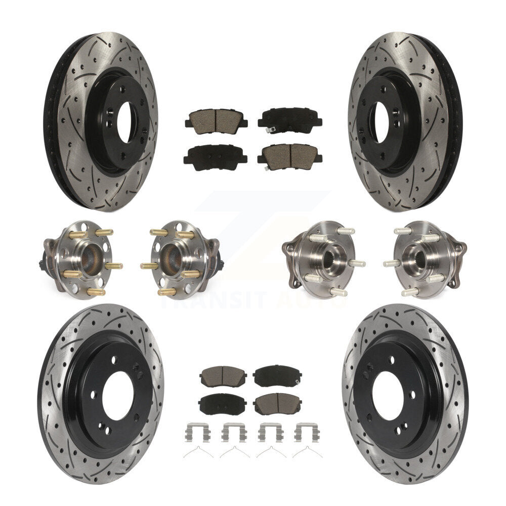 Kit de plaquettes de Rotor de frein à disque revêtu de roulement de moyeu avant et arrière (10 pièces) pour Hyundai Sonat