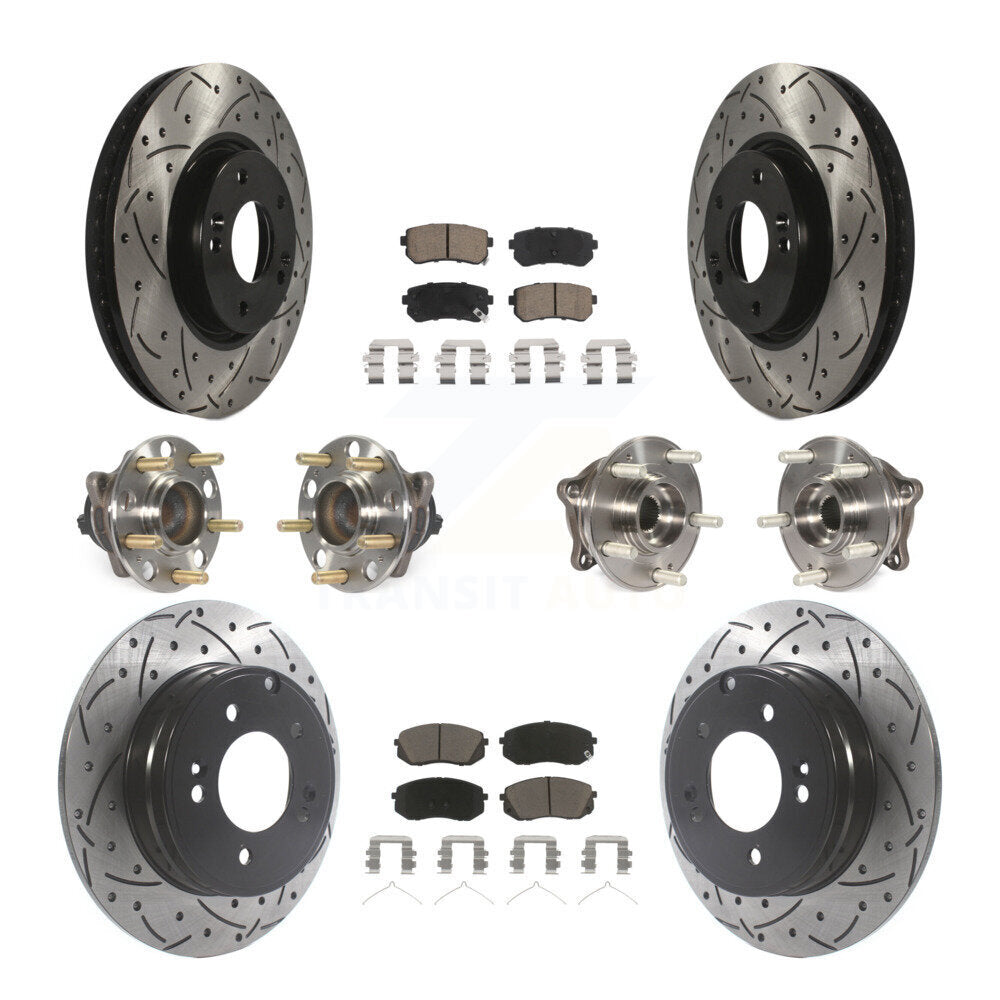 Kit de plaquettes de Rotor de frein à disque revêtu de roulement de moyeu avant et arrière (10 pièces) pour Hyundai Sonat