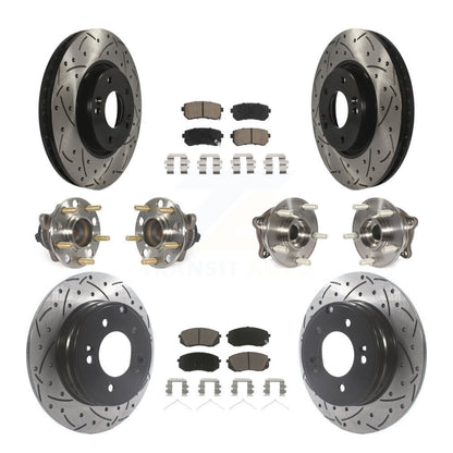 Kit de plaquettes de Rotor de frein à disque revêtu de roulement de moyeu avant et arrière (10 pièces) pour Hyundai Sonat