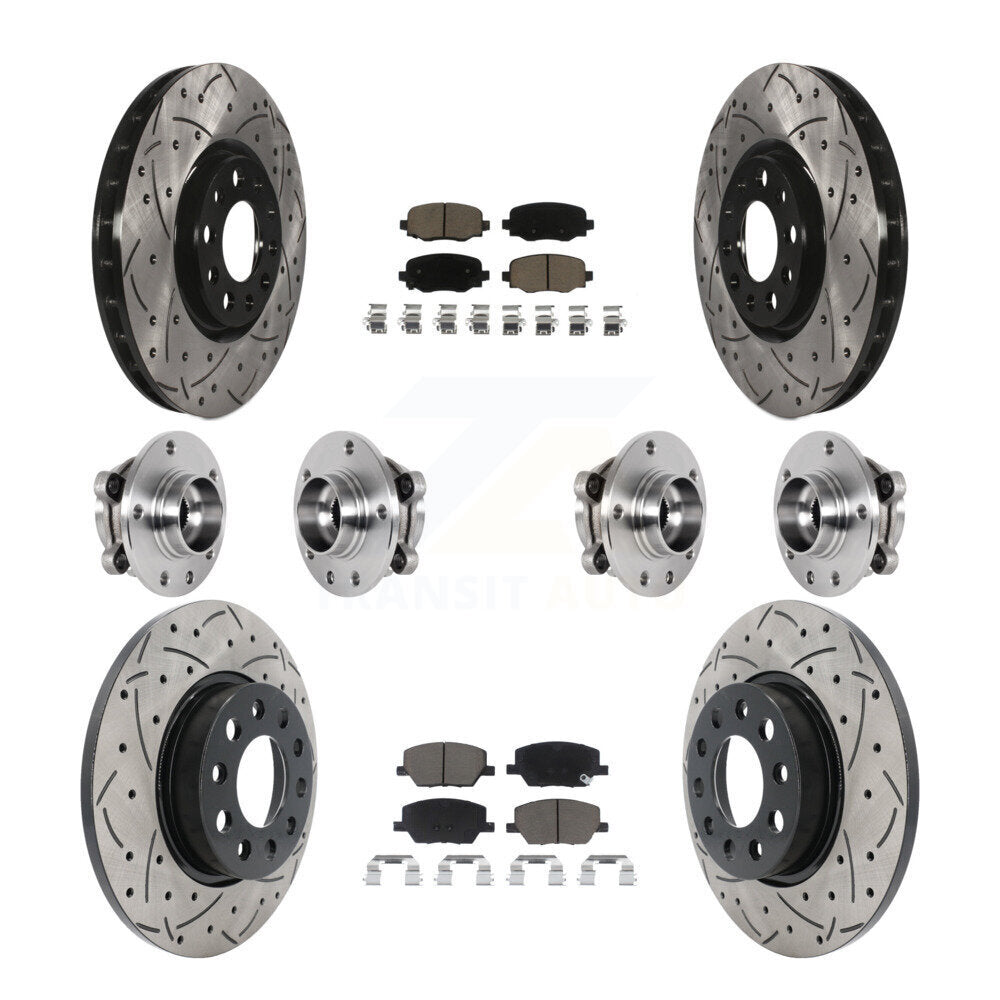 Kit de plaquettes de rotor de frein enduites de roulement de moyeu avant et arrière (10 pièces) pour Jeep Renegade Fia