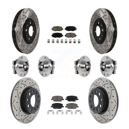 Kit de plaquettes de rotor de frein enduites de roulement de moyeu avant et arrière (10 pièces) pour Jeep Renegade Fia