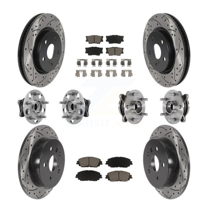 Kit de rotor et de plaquettes de frein à disque revêtus de roulement de moyeu avant et arrière (10 pièces) pour Toyota Camr